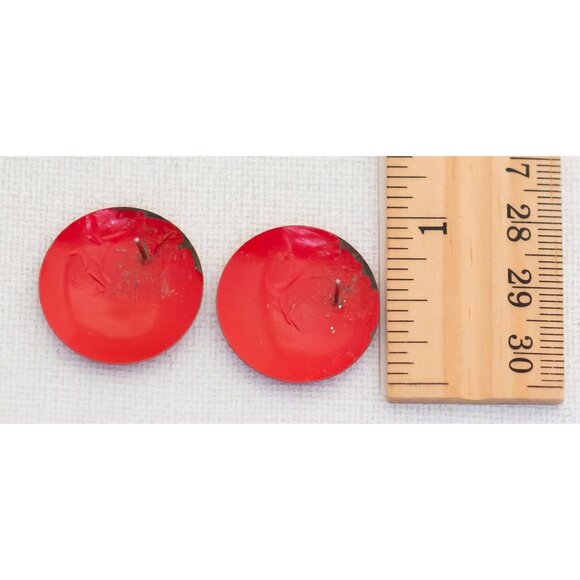 Vintage Red Retro Stud Earrings - A6 - Picture 2 of 2